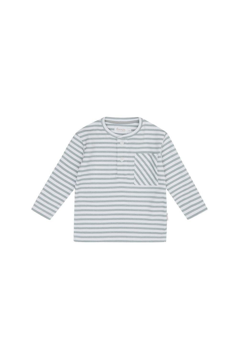 Longsleeve mit Brusttasche mint stripes