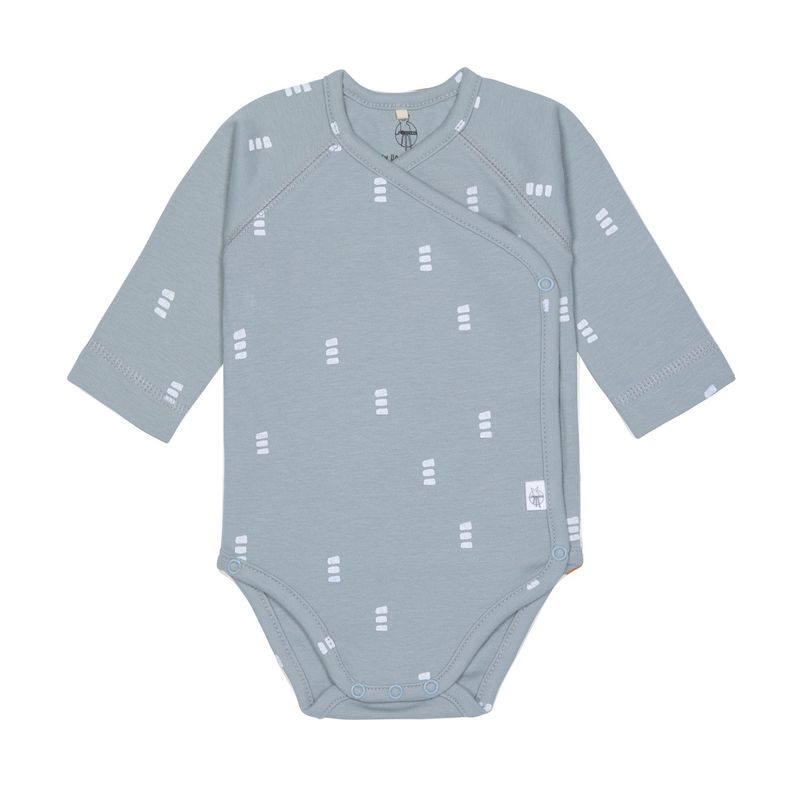Baby Wickelbody langarm GOTS blocks light blue Baby Wickelbody langarm GOTS blocks light blue