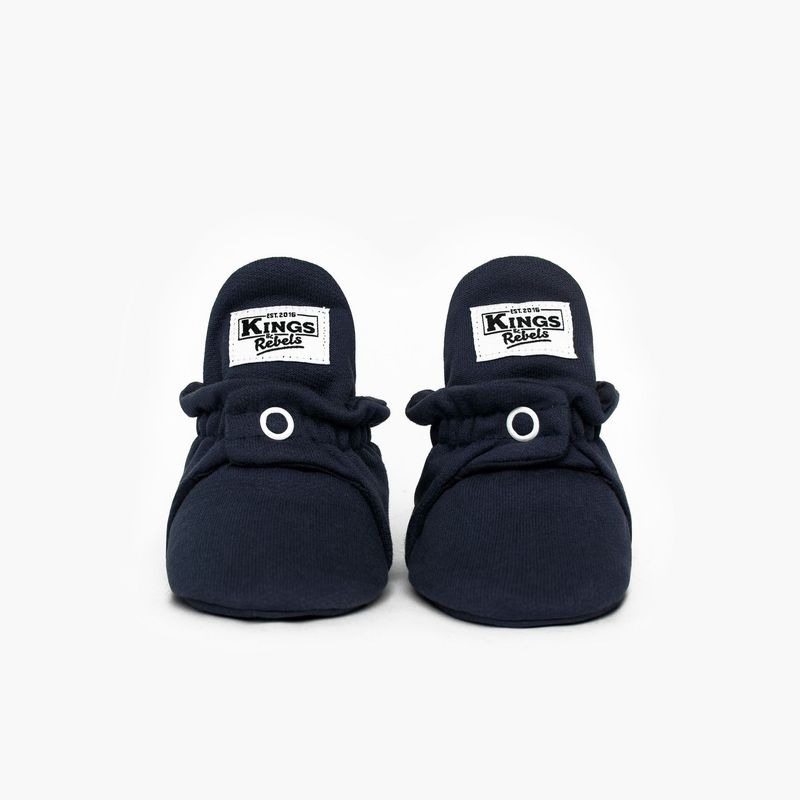 Booties Cotton Classic/Gripper Navy Booties Cotton Classic/Gripper Navy