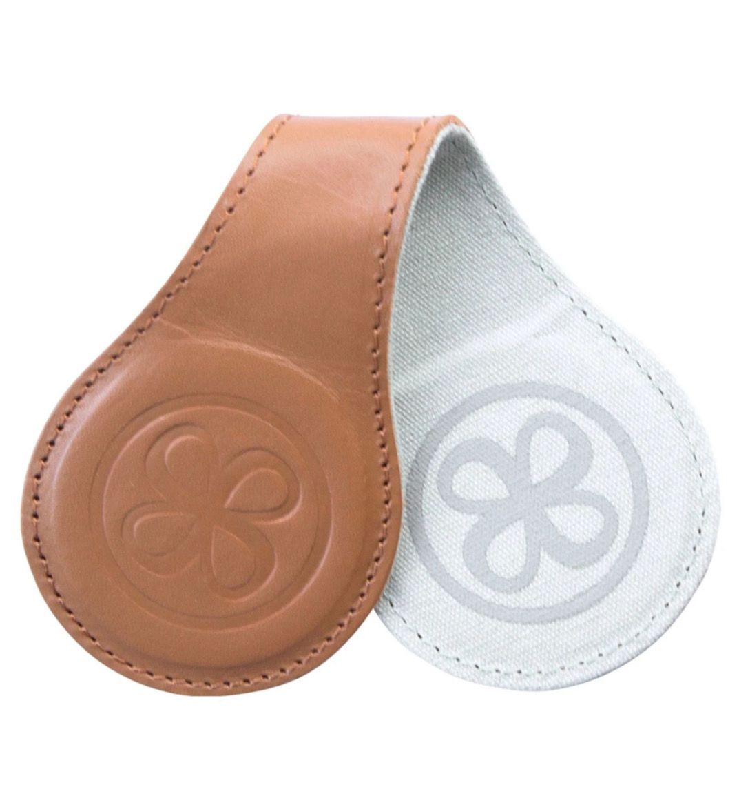 Cloby Magnetclips Leder braun - 2er Set