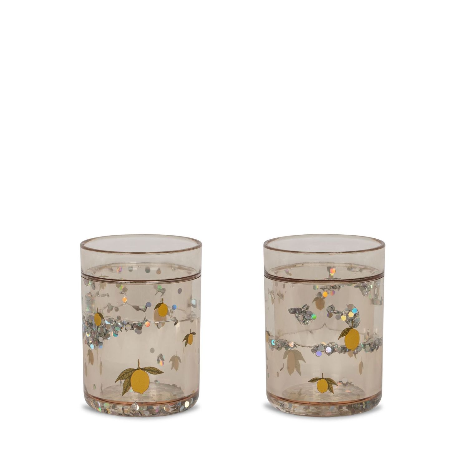 2 PACK GLITTER CUPS - Lemon