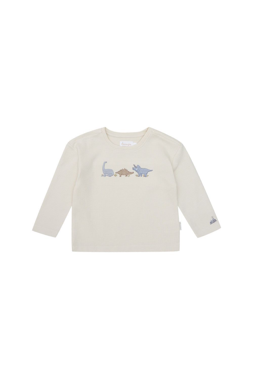 Longsleeve 'dinosaurs' aus Waffle Piqu� - beige