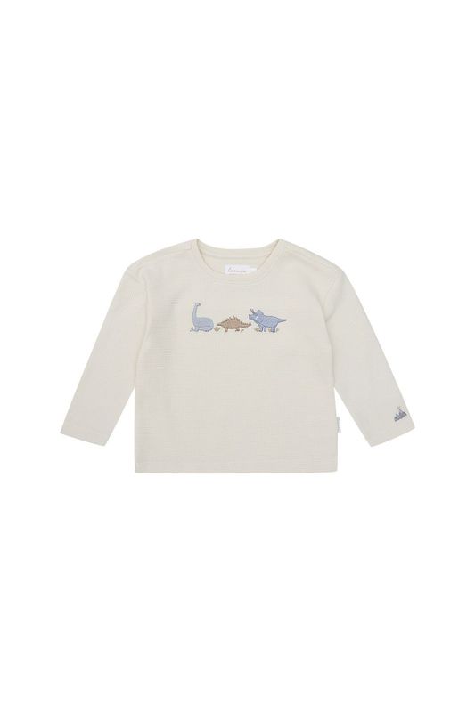 Longsleeve 'dinosaurs' aus Waffle Piqu� - beige Longsleeve 'dinosaurs' aus Waffle Piqu� - beige