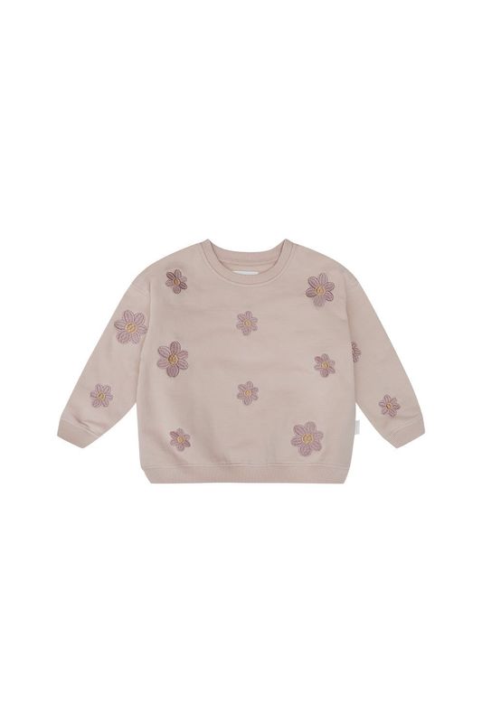 Oversized Sweatshirt 'flower power' mit Stickerei - dusty rose Oversized Sweatshirt 'flower power' mit Stickerei - dusty rose