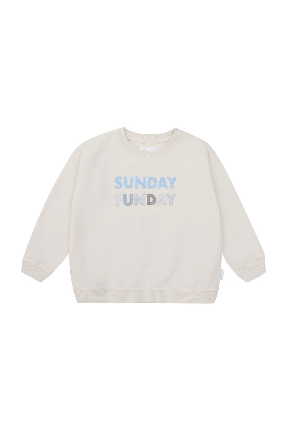 Oversized Sweatshirt 'sunday funday blue' - beige