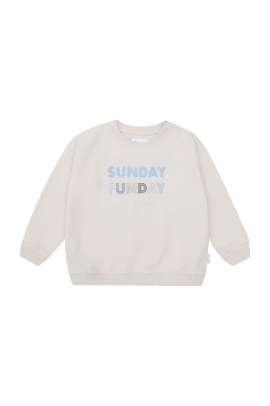 Oversized Sweatshirt 'sunday funday blue' - beige Oversized Sweatshirt 'sunday funday blue' - beige
