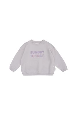 Oversized Sweatshirt 'sunday funday' in lavender - lavender