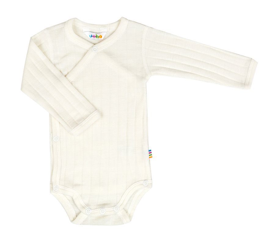 Wickelbody langarm Wolle/Seide - off white