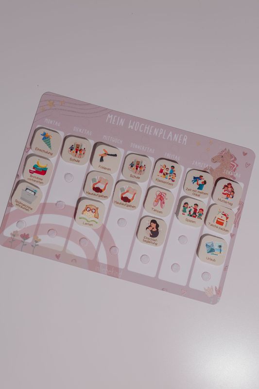 Wochenplaner Einhorn Glitzer