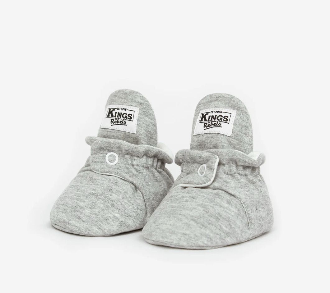 Booties Cotton Classic/Gripper grey