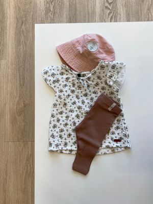 Blümchen Shirt & Sonnenhut