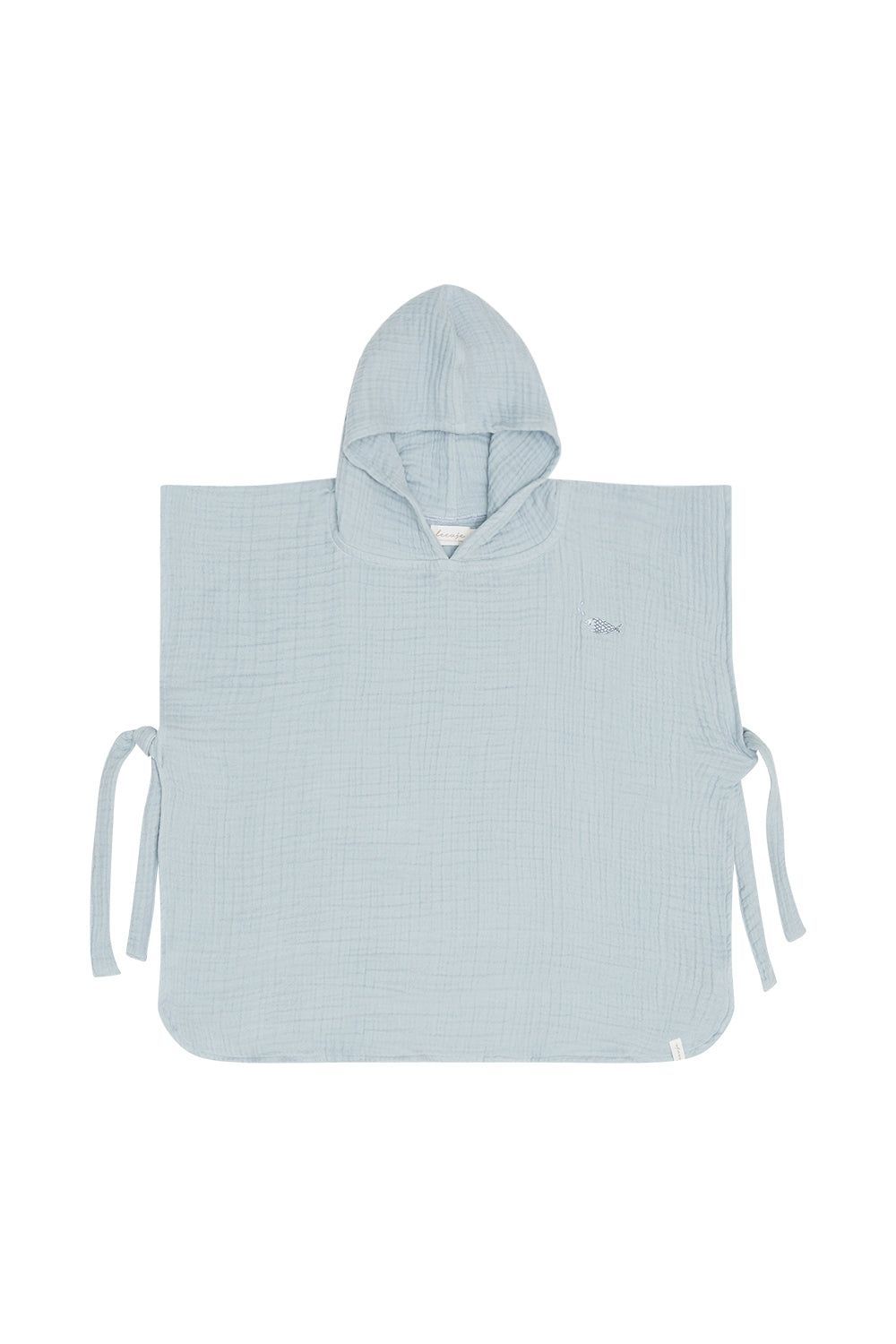 Poncho aus Musselin fish - clear blue