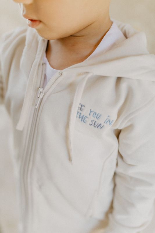 Unisex Sweatjacke see you in the sun - beige