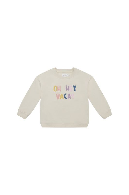 Oversized Sweatshirt oh hey vacay - beige Oversized Sweatshirt oh hey vacay - beige