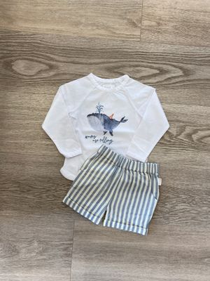Longsleeve „Waves are calling“ & Leinenshorts