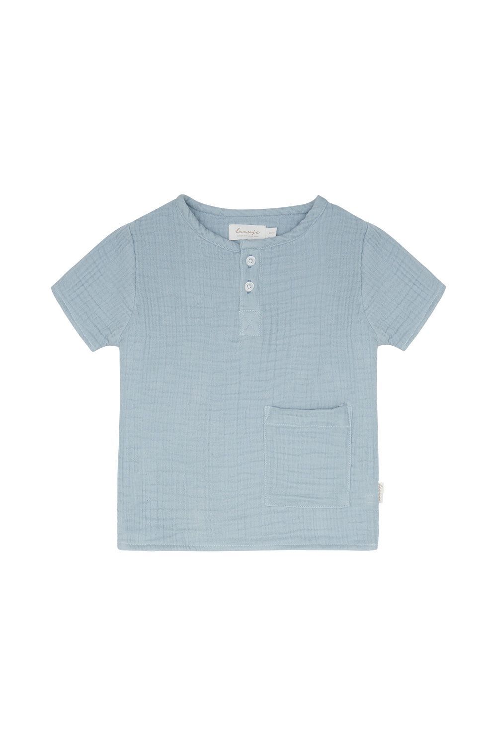 T-Shirt Musselin clear blue mit Tasche