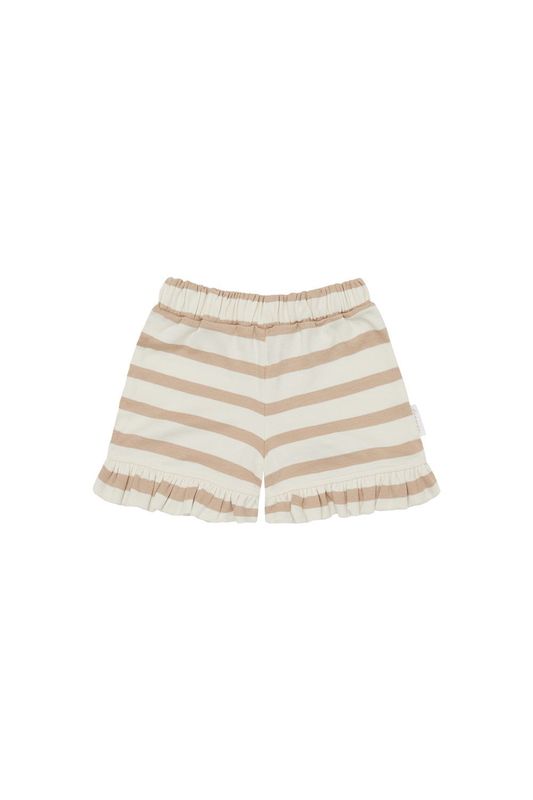Shorts mit Rüschensaum beige stripes Shorts mit Rüschensaum beige stripes