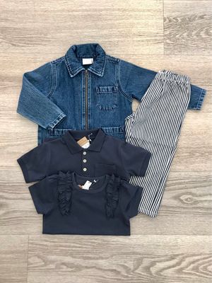 Unisex Hose gestreift & Jeansjacke