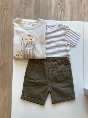 Sweatshirt Popcorn & Twill Shorts