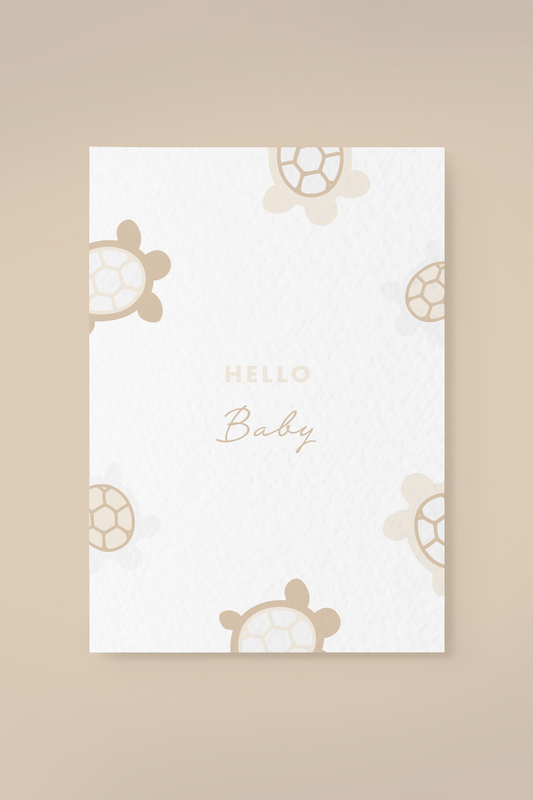 Postkarte Schildkröte - hello baby Postkarte Schildkröte - hello baby