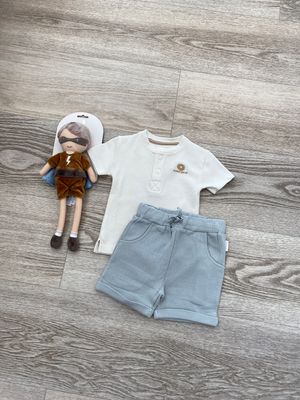 Unisex T-shirt Donut & Shorts aus Waffle Piquè