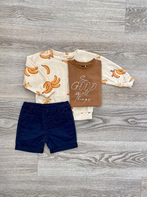 Sweatshirt "Banana" & Twill Shorts