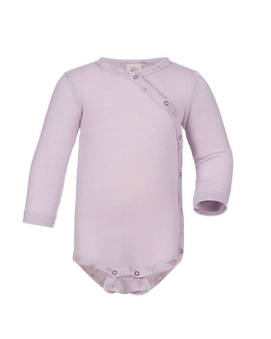 Wickelbody Wolle/Seide langarm magnolie