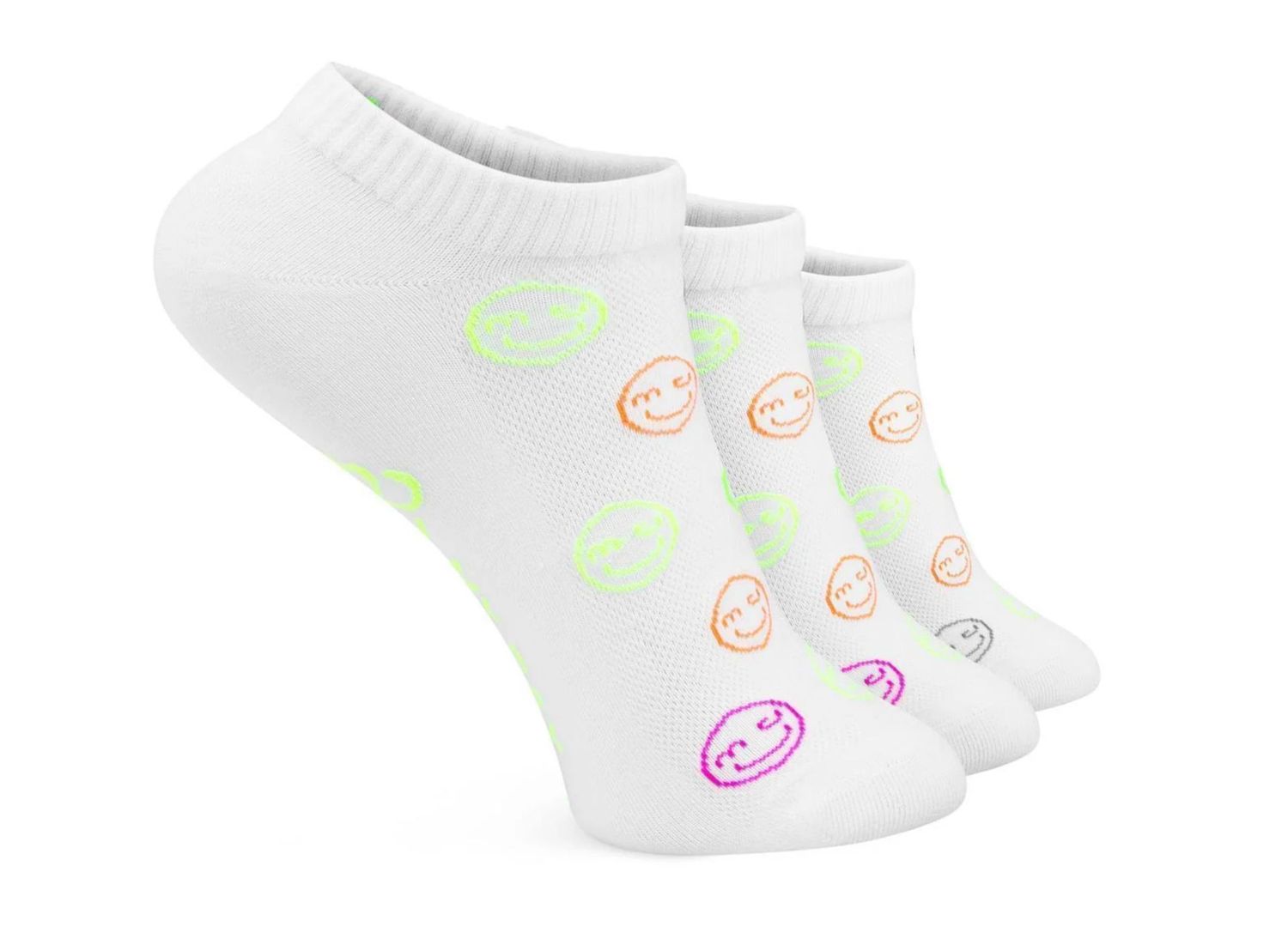 Sneaker Socken Smileys White 27-32 (5-7 Jahre) - 3er-Set