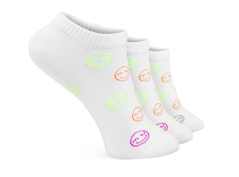 Sneaker Socken Smileys White 27-32 (5-7 Jahre) - 3er-Set Sneaker Socken Smileys White 27-32 (5-7 Jahre) - 3er-Set