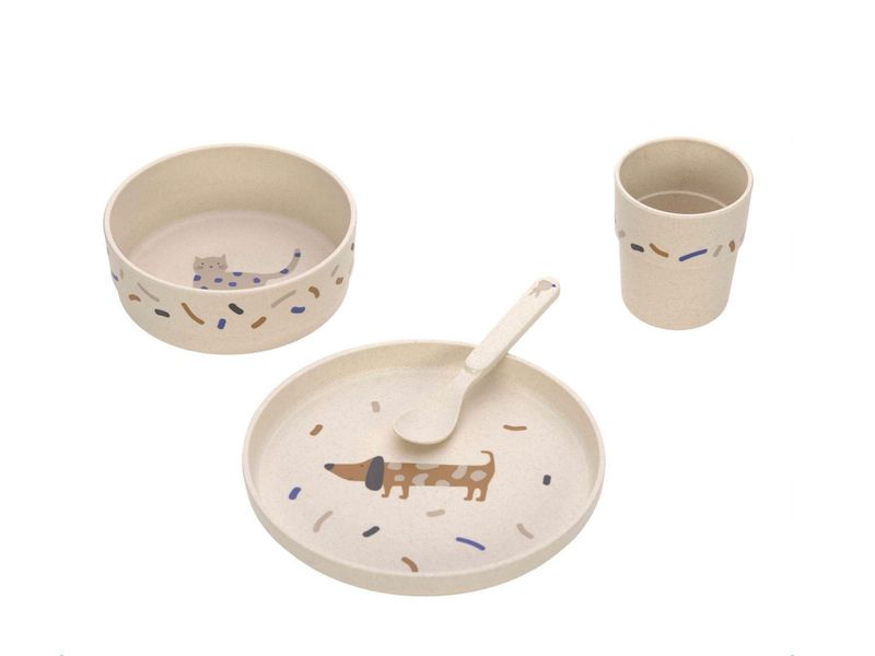 Kindergeschrirrset (Teller, Schüssel, Becher, Löffel) - little Mateys, Royalblau Kindergeschrirrset (Teller, Schüssel, Becher, Löffel) - little Mateys, Royalblau