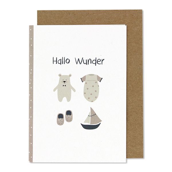 Klappkarte “Hallo Wunder” - aubergine