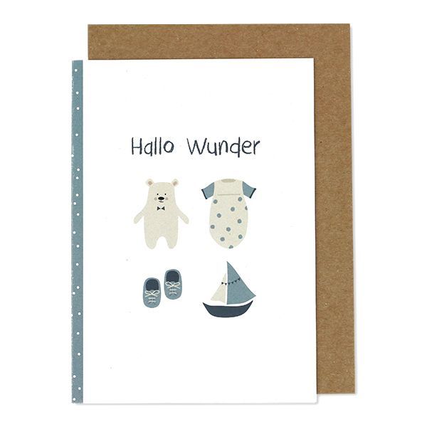 Klappkarte “Hallo Wunder” - blau