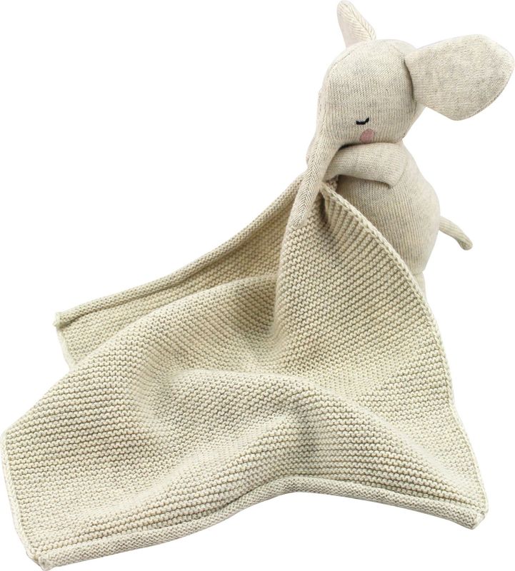 Kuscheltuch mit großem Elefant, natur