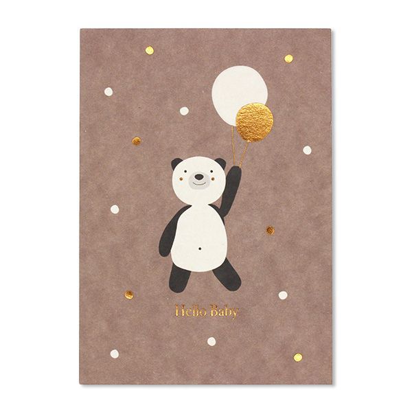 Postkarte “Panda mit Luftballons- Rosa”