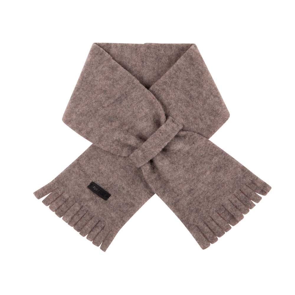 Baby - Schal Fleece  Merinowolle GOTS - stein-grau 70x10 cm