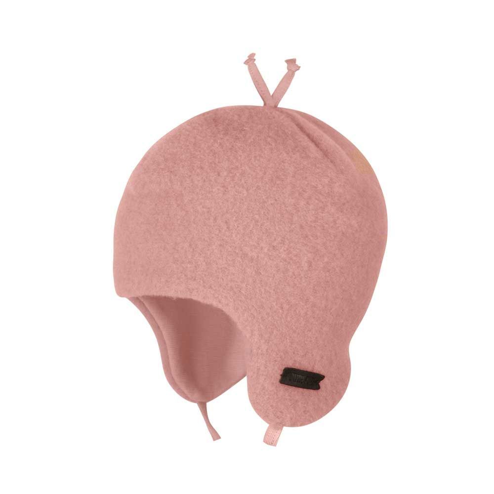 Mütze Fleece  Merinowolle GOTS - dusty rose