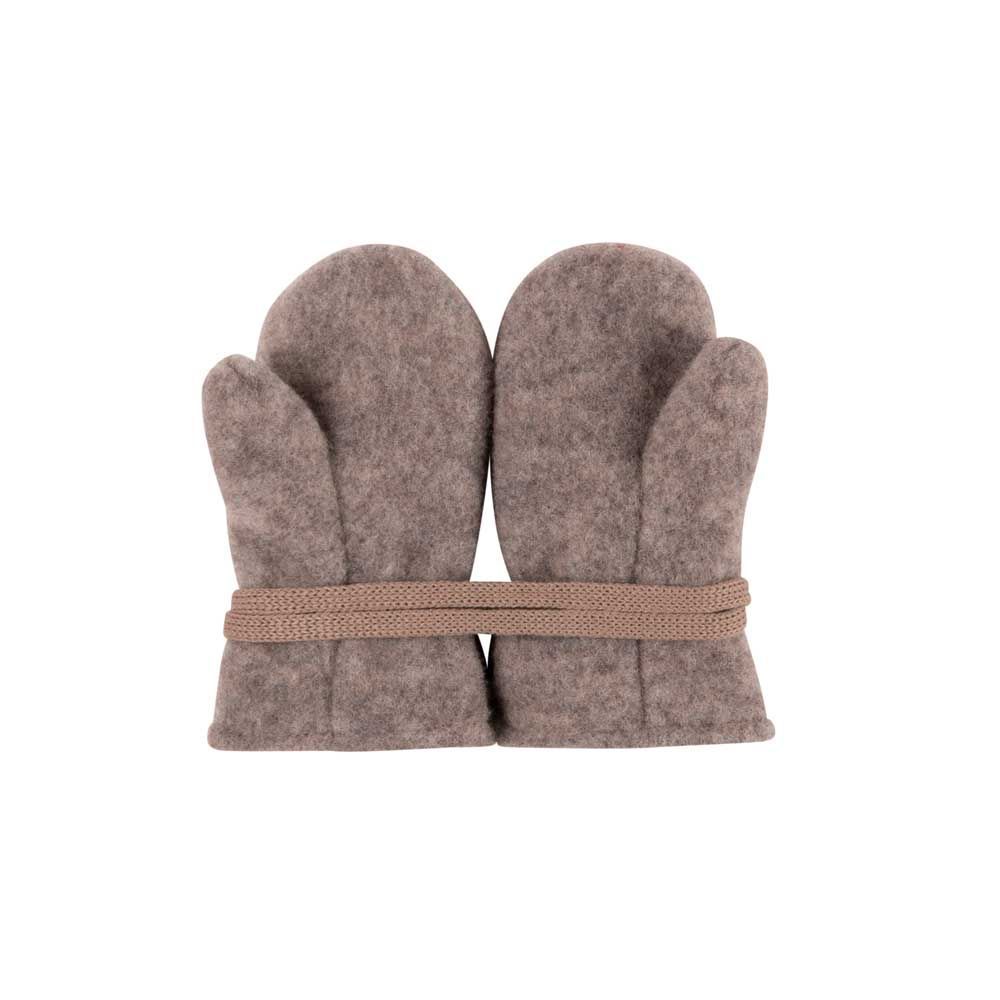 Fäustlinge Fleece  Merinowolle GOTS - steingrau