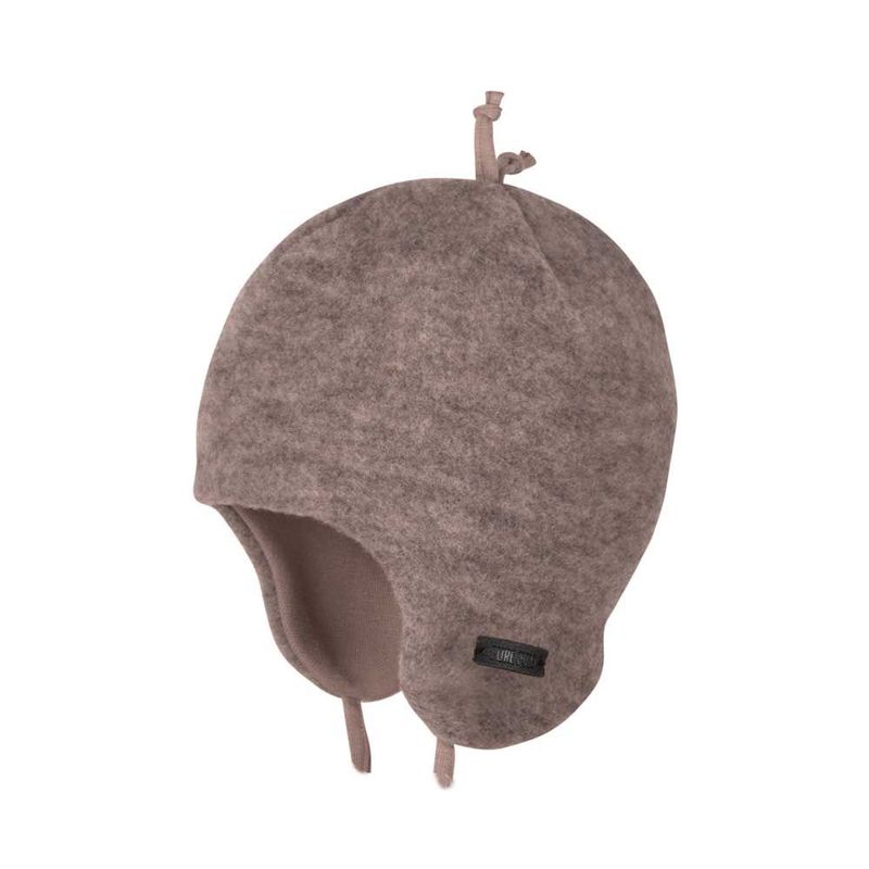 Mütze Fleece  Merinowolle GOTS - steingrau