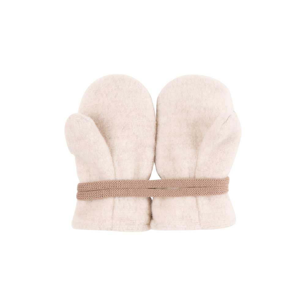 Fäustlinge Fleece  60% Merinowolle/40% Baumwolle GOTS - wollweiß