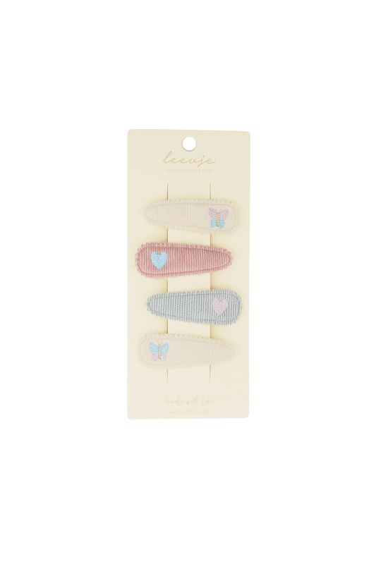 Haarspangen butterfly & heart clips