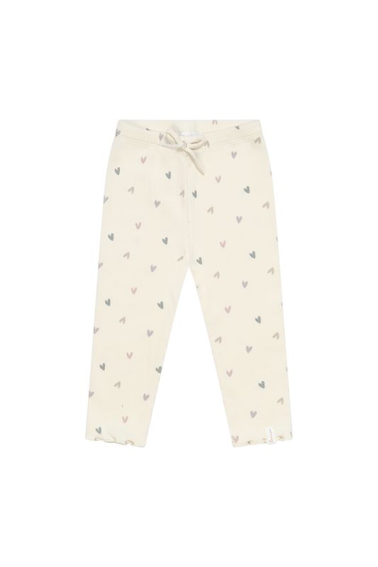 Leggings hearts mit Schleife - light beige