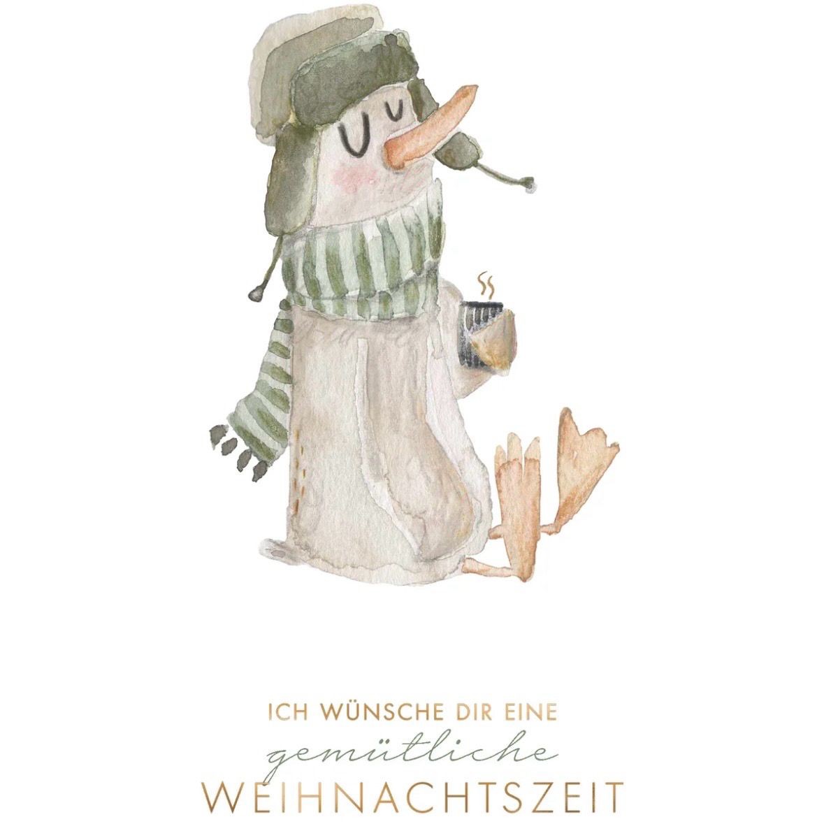 Postkarte Gans “gemütliche Weihnachten”