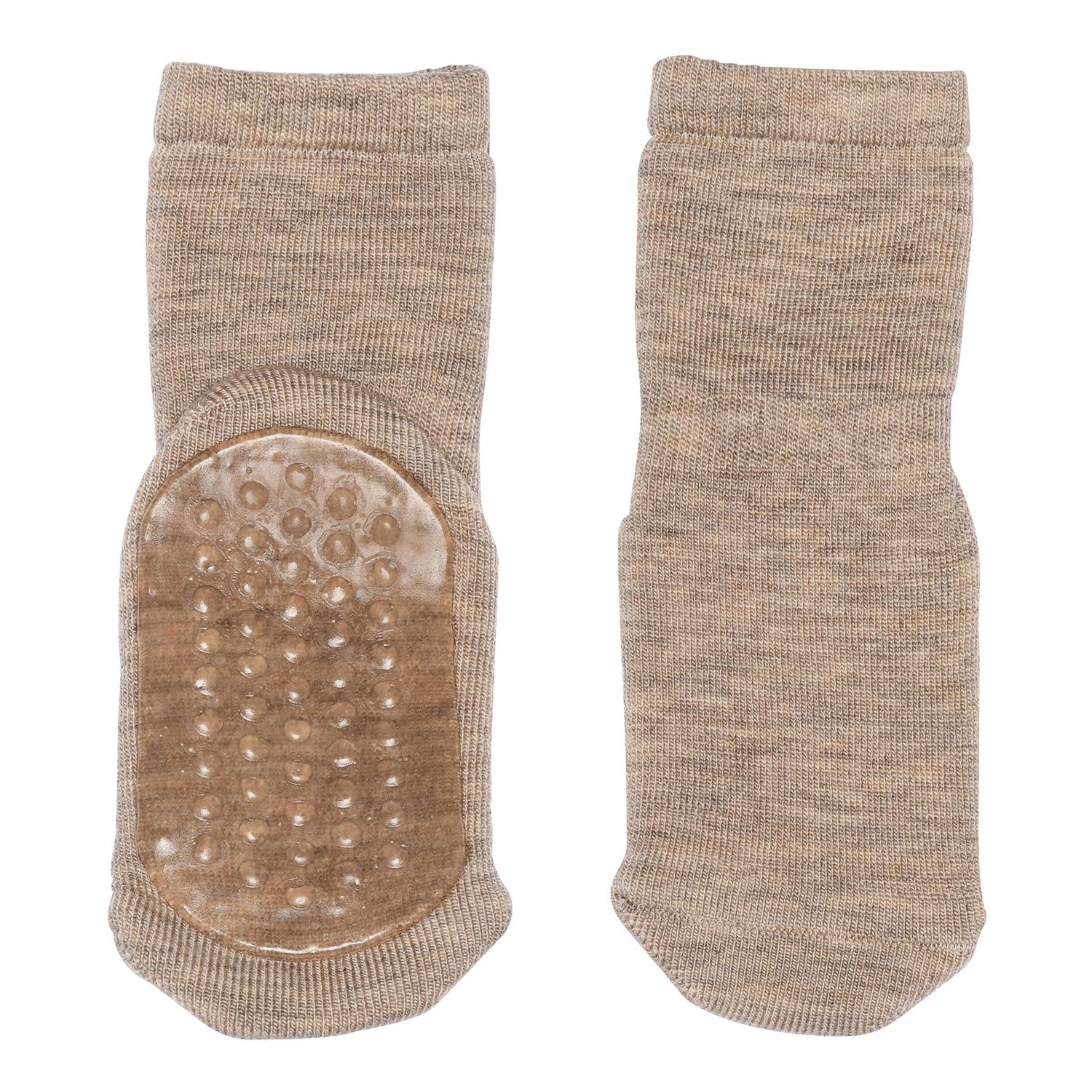 Socken Wool MP Denmark  - anti-slip - light brown melange 489