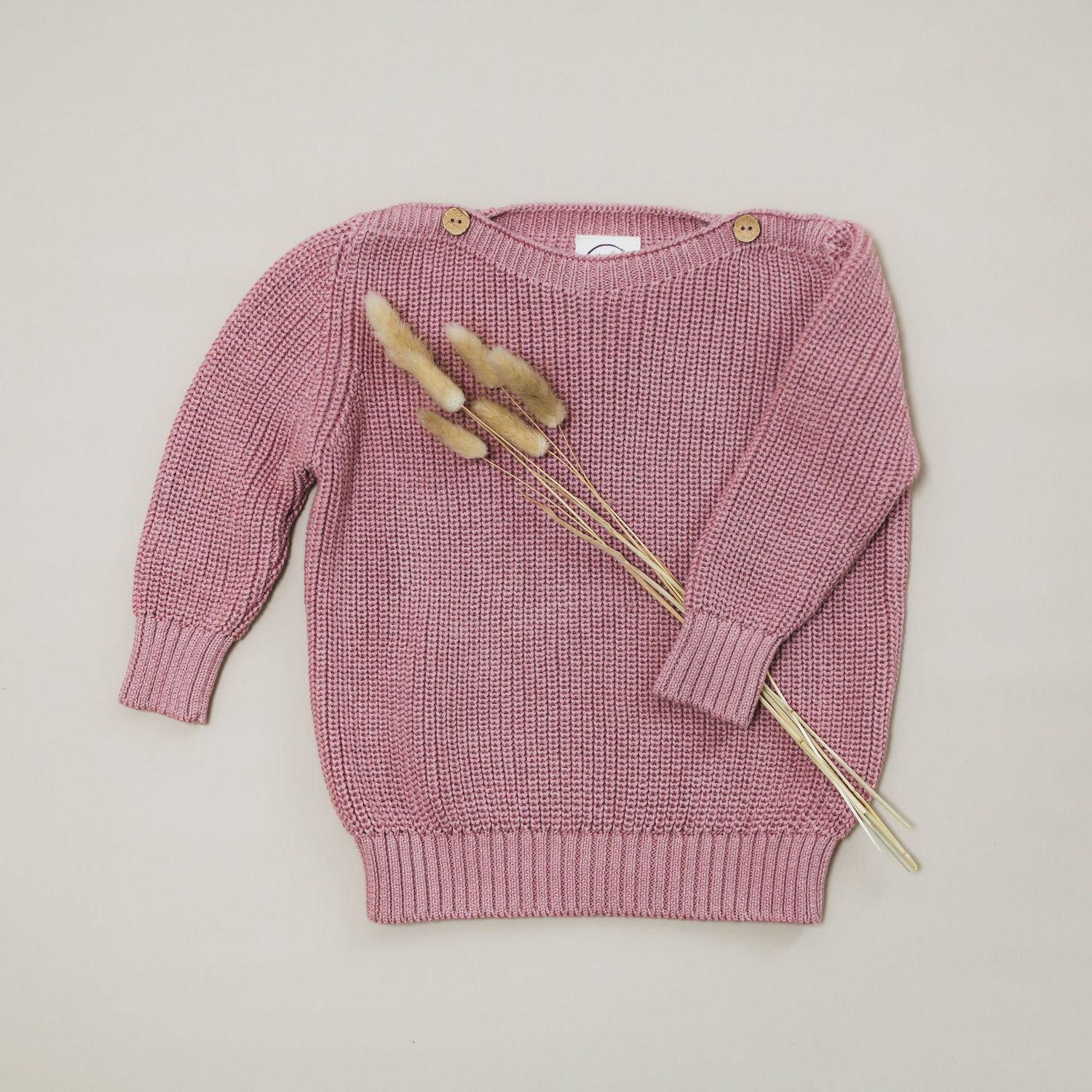 Oversize Knit Pulli - Dusty Rose / 0-6 Monate