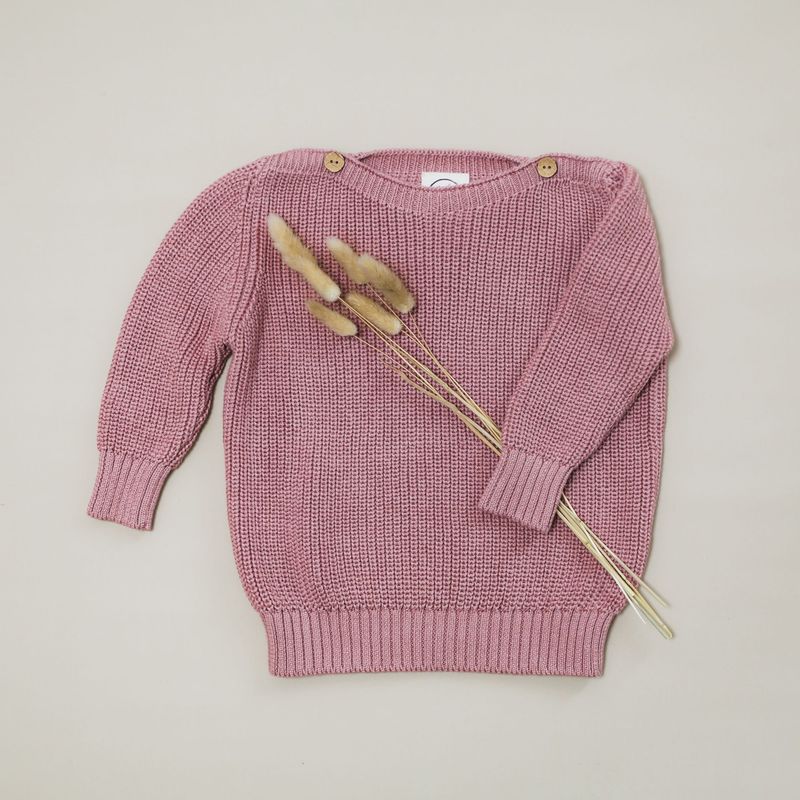 Oversize Knit Pulli - Dusty Rose / 0-6 Monate