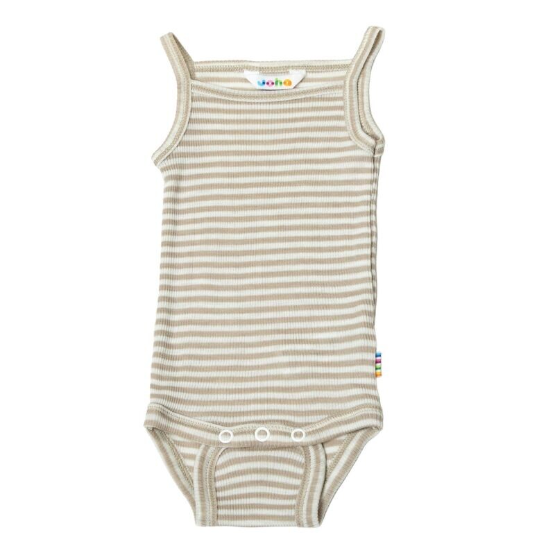 Wolle/Seide - Body Träger - beige/gestreift Wolle/Seide - Body Träger - beige/gestreift