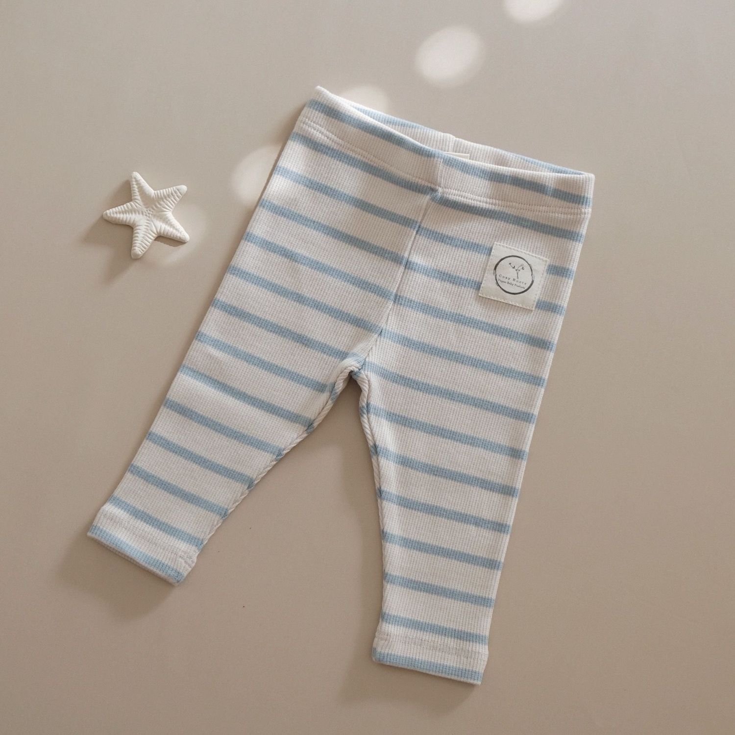 Rib Leggings - Blue Striped