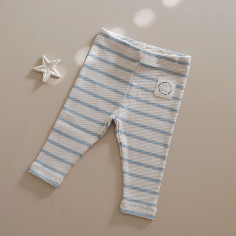 Rib Leggings - Blue Striped