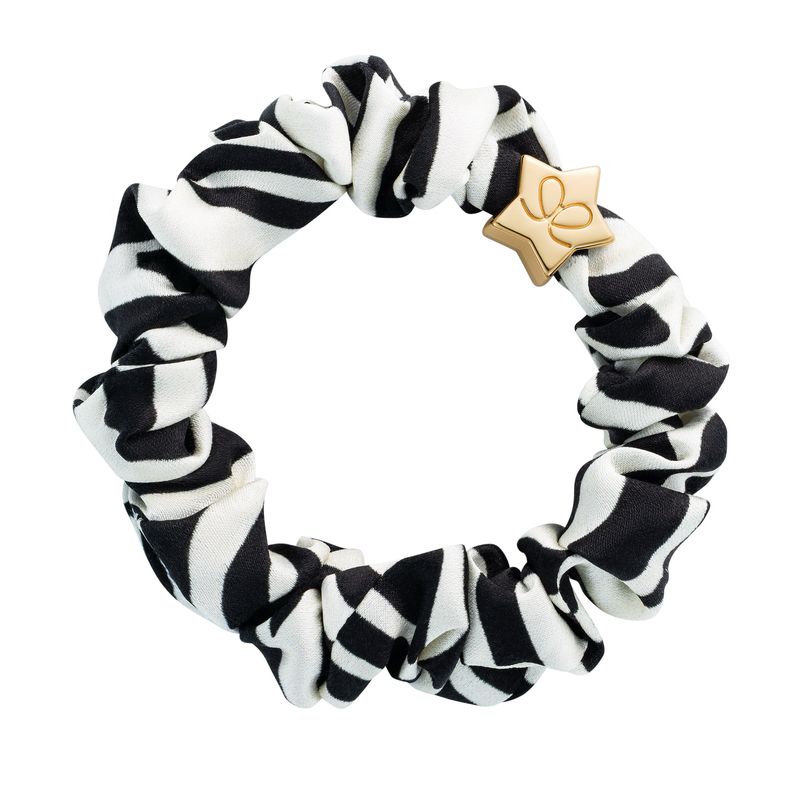 Eloise Haargummi Gold Herz Silk Scrunchie Zebra