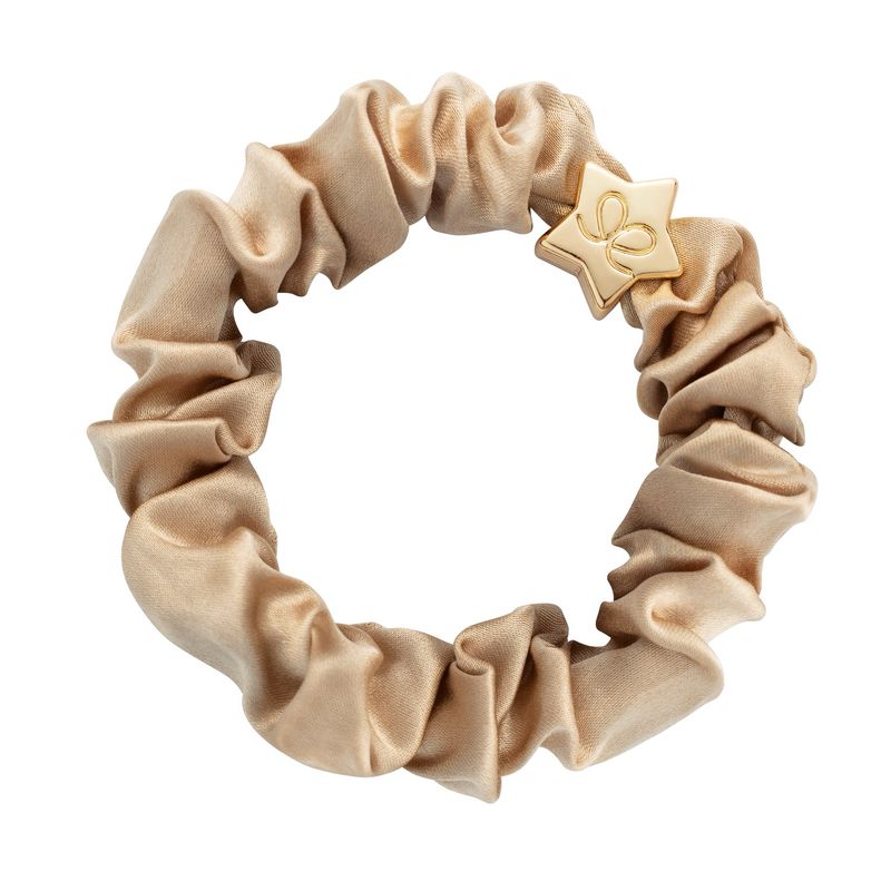 Eloise Haargummi Gold Herz Silk Scrunchie Sand
